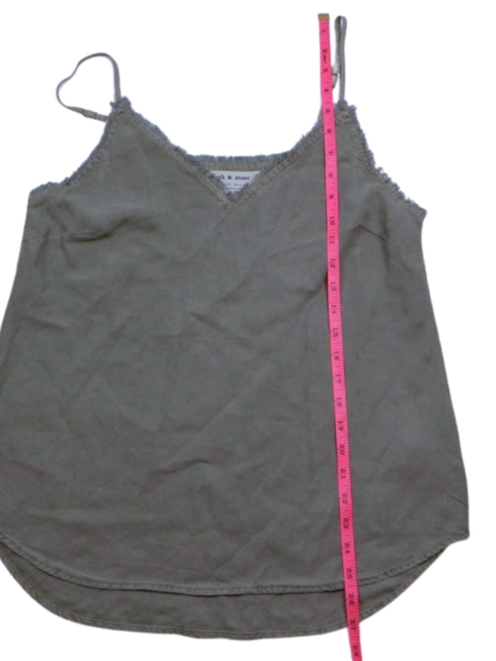 Cloth & Stone Sage Green Frayed Trim Tank Anthropologie Size S - Picture 6 of 7